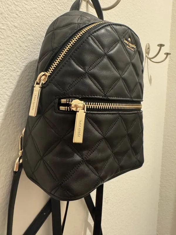 Kate Spade Quilted Blush Black Mini Backpack - Image 3