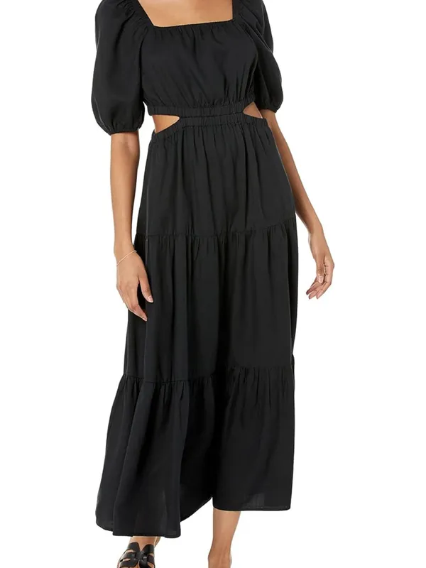 The Drop L Womens Anaya Square Neck Cut-Out Tiered Maxi Dress - Image 4