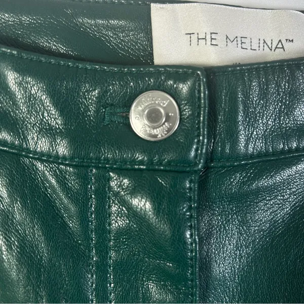 Aritzia Wilfred The Melina Faux Leather Pants in Aventurine Green Women's Size 6 - Image 9