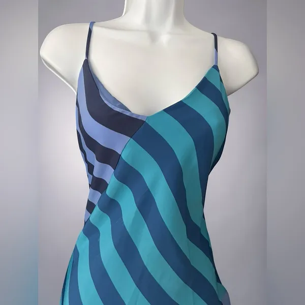 Saunders- Striped Blue Maxi Dress Size 6 - Image 7