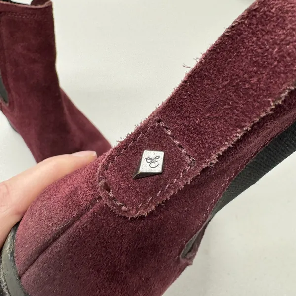 Sam Edelman Chunky Heel Chelsea Boots Suede Red Block Heeled Ankle 5.5 Classic - Image 8