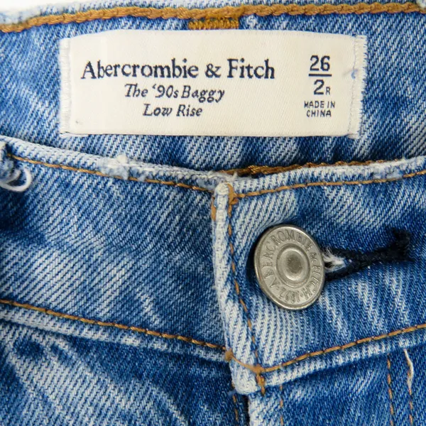 Abercrombie & Fitch The 90's Baggy Low Rise Jeans Straight Leg Size 2 - Image 5