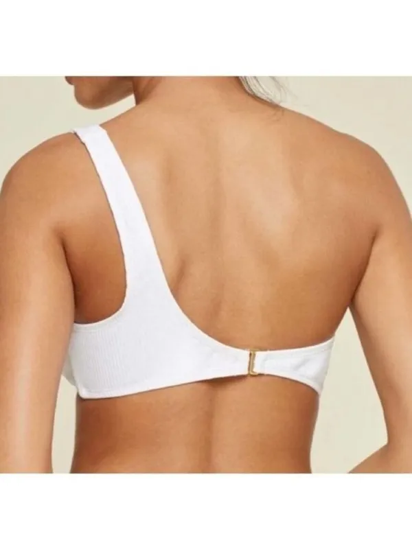 NWT Andie The Wynwood Bikini Top 3XL White Ribbed One Shoulder Swim - Image 3