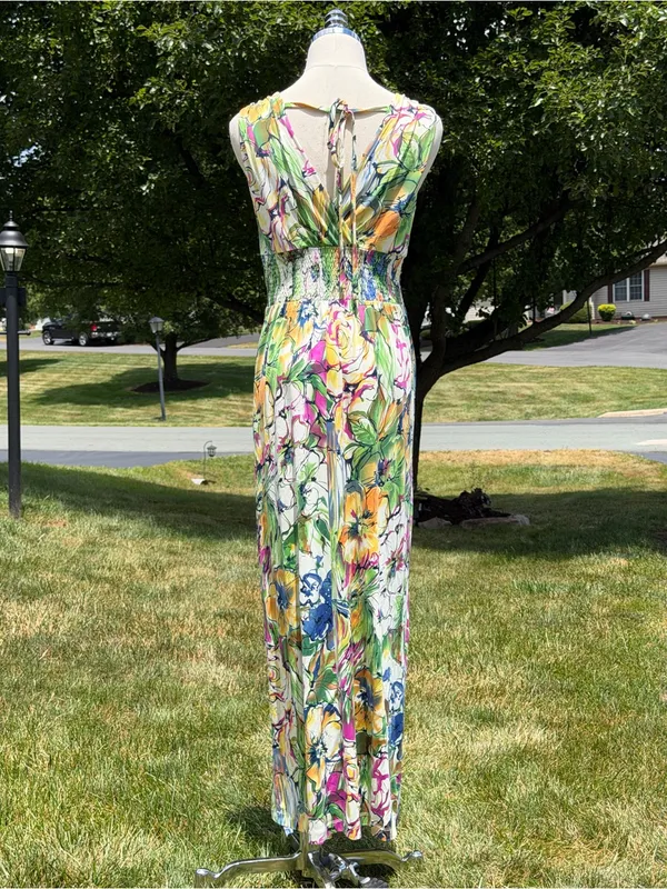 NEW Jonathan Martin Floral Maxi Dress 6 Resort Cruise Autumn Wedding Guest Dress - Image 12