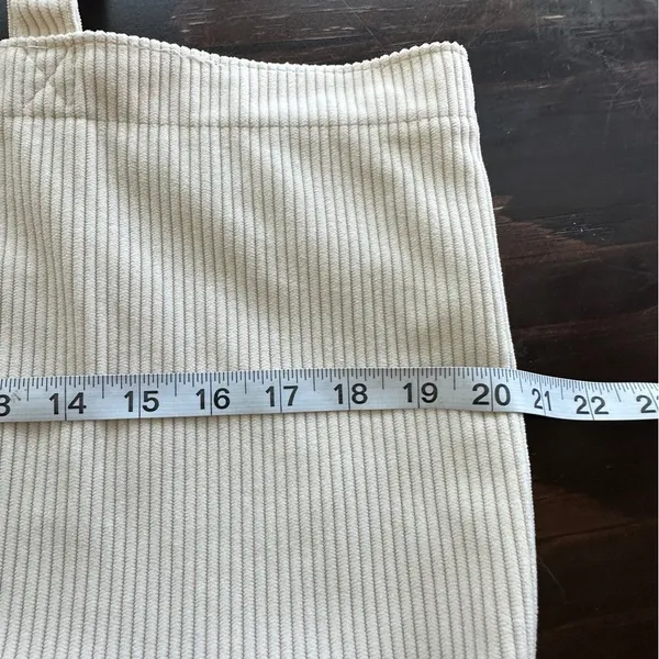 Sezane Corduroy Tote bag beige Velvet Striped - Image 9