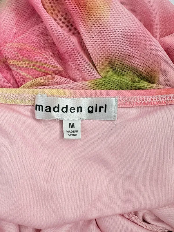 Madden Girl Pink Floral Strapless Mini Dress M NWT - Image 9