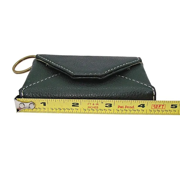 Small Wallet Key Ring Purse Charm Black Card Holder Leather Credit Cards Pocket - Image 3