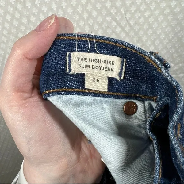 Madewell Dark‎ Wash The High Rise Slim Boyjean - Image 5
