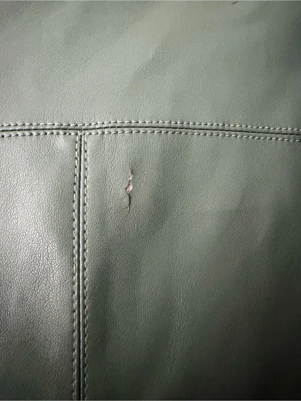 Mango Green Short Sleeve Leather Shirt Dress - Image 6