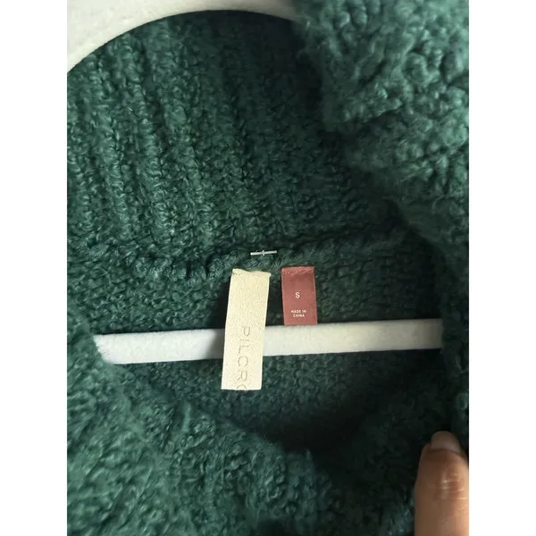 Anthropologie Pilcro Chunky Green Cowl Neck Sweater Oversized Slouchy Cozy Small - Image 8