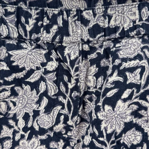 pure Jill 100% Linen Navy Floral Women’s Shorts J.Jill summer vacation beach L - Image 5