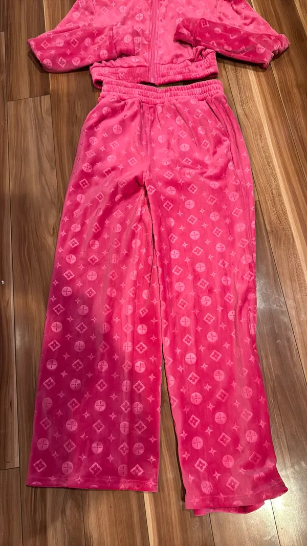Pink Velvet Track Suit Set - Image 4