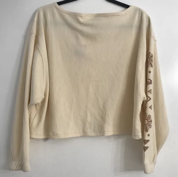 Roxy Women's Sandy Road Long Sleeve Top in Parchment size S NWT - Image 5