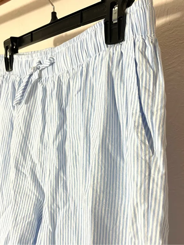 Daisy Street Women's Light Blue Striped Wide-Leg Trousers - Image 3