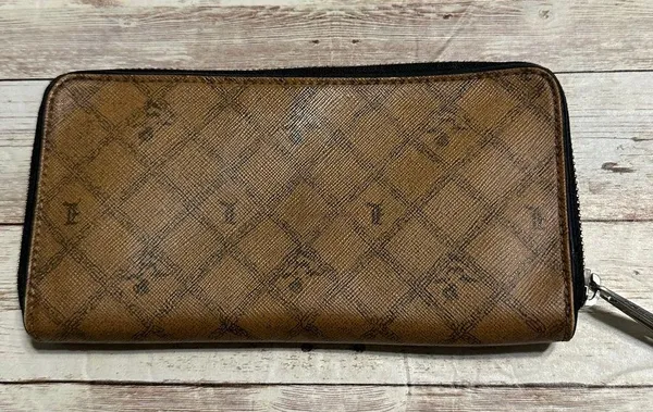 L.A.M.B Wallet Gwen Stefani Saddle Zip Around Wallet Y2K Monogram Brown Luxury - Image 3