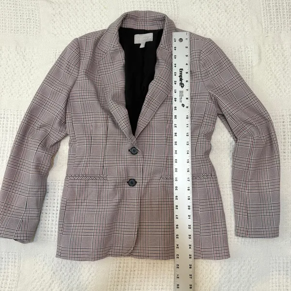 Chelsea28 medium 2 button front plaid jacket blazer coat C 3001 - Image 3