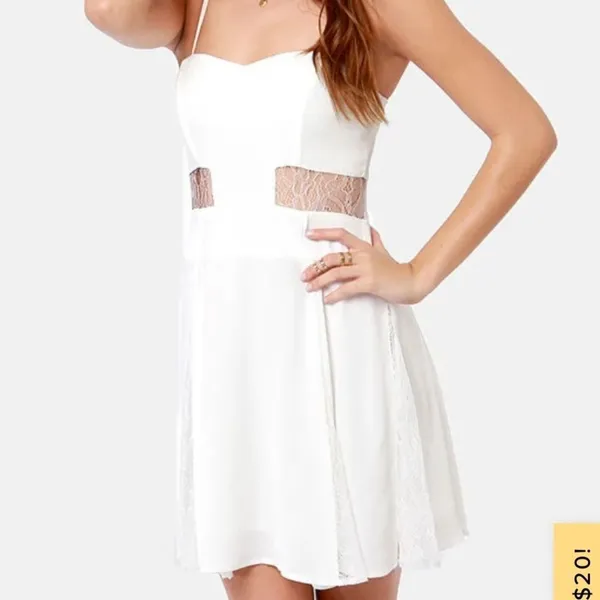 By the Lace-Sides White Lace Dress by Lush Size Small - Image 11