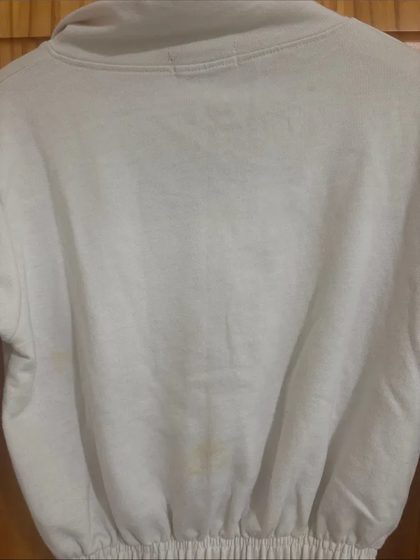 PrettyLittleThing Size Small Cropped White 1/4 Zip Sweatshirt - Image 6
