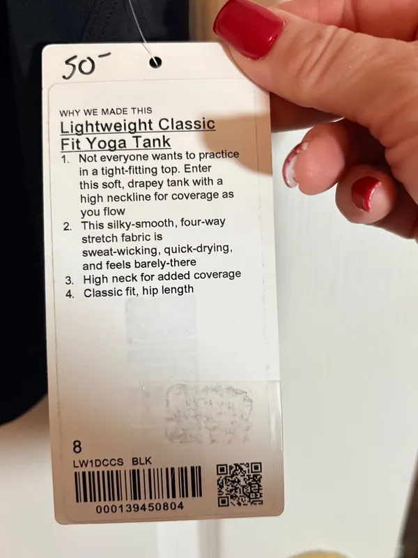 Lululemon Lightweight Classic Fit Yoga Tank, NWT SZ 8 - Image 5