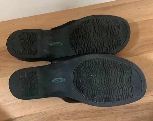 Rockport Black Leather The Walking Sandal Slides Womens 7W - Image 12