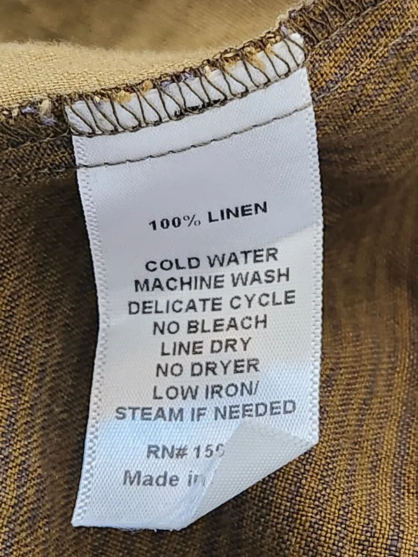 Lisa Bayne Olive Green Linen Asymmetrical Hem Tunic Size XS - Image 8