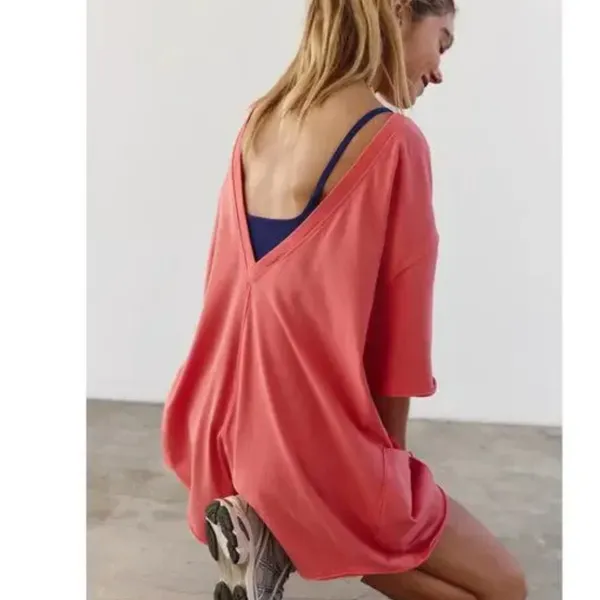 NWT Free People Movement Hot Shot Tee Romper In Tulip Pink XL - Image 2