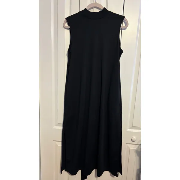 PROLOGUE Black Mock Neck Sleeveless Midi Dress Belted Size L‎ - Image 2