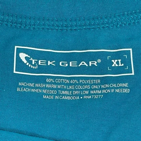 Tek Gear Blue Scoop Neck Tee Slightly Fitted Size XL - Image 4