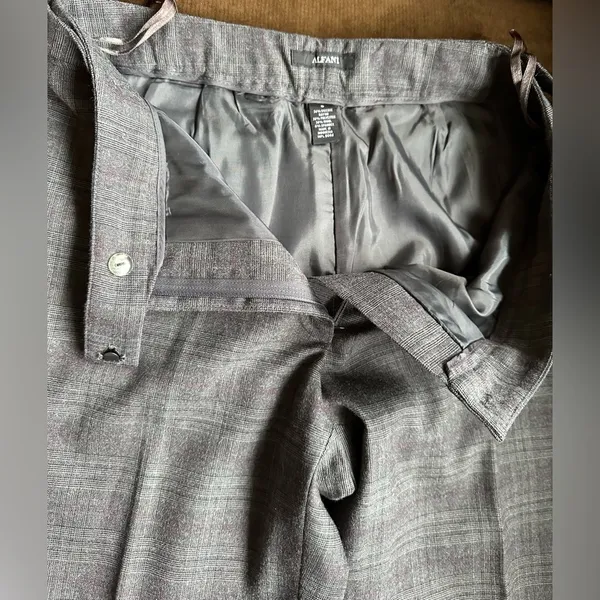 Alfani Gray & Purple Straight Leg Glen Plaid Dress Pants Slacks SZ 8 Great Cond - Image 8