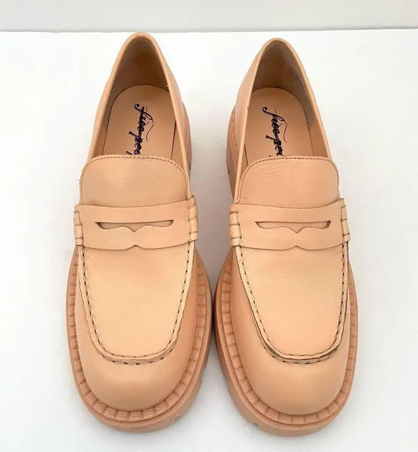 Free People Lyra Chunky Lug Sole Leather Loafer Women’s 38.5 (US 8) - Image 8