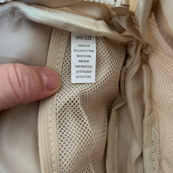 Sz‎ Small Beige Adjustable Belt Crossbody Travel Bag Zipper Pockets - Image 4