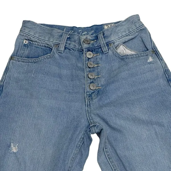 We The‎ Free People Straight Jeans Women Sz 24 Button Fly High Rise Distressed - Image 4