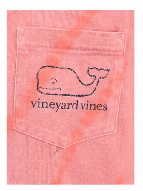 Vineyard Vines Pink Tie-Dye Long Sleeve Whale Pocket Tee — Size Large - Image 6