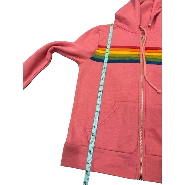 Aviator Nation Petal Pink Serape 6 Stripe Hoodie And Sweatpants Set Tracksuit - Image 7