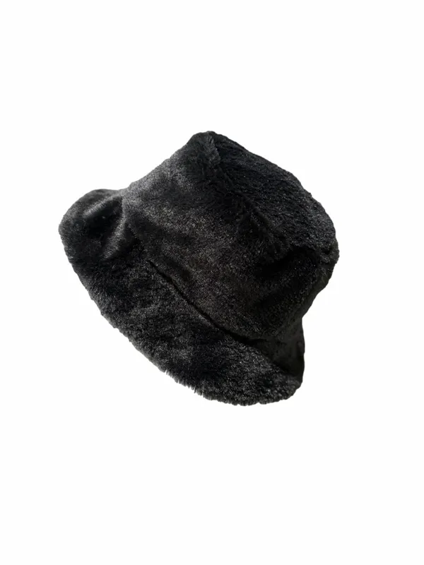 Women's Black Faux Fur Hat #260353 - Image 8