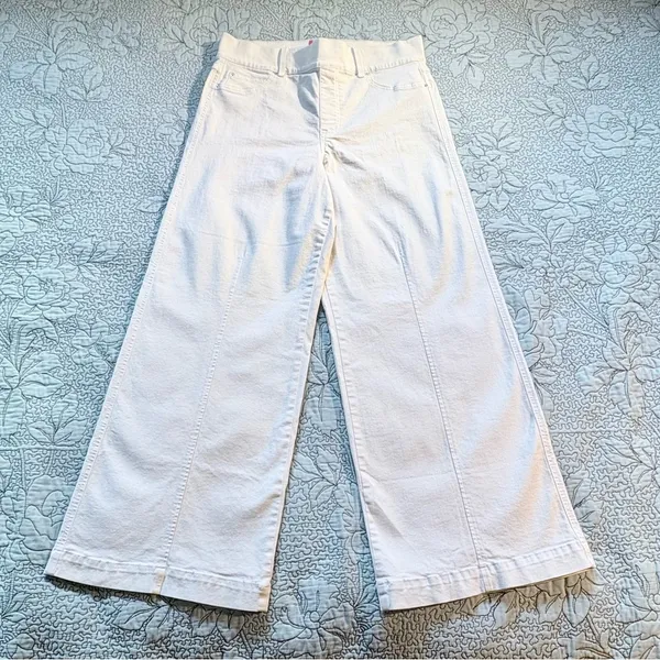Spanx Seamed Front Wide Leg Jeans in Ecru Smoothing Shaping Slimming Sz 1X🧡 - Image 3