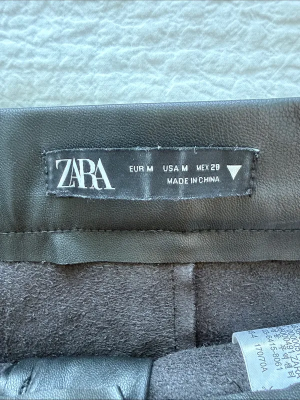 Zara High Rise Leather Pants with Cutout Side Detail in Size Medium! - Image 3