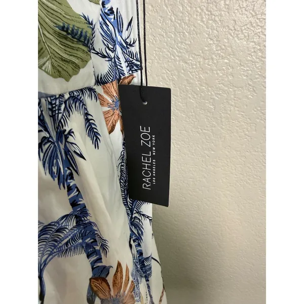 Rachel Zoe XL Maxi Dress White Tropical Leopard Print Tiered Sleeveless NEW - Image 4