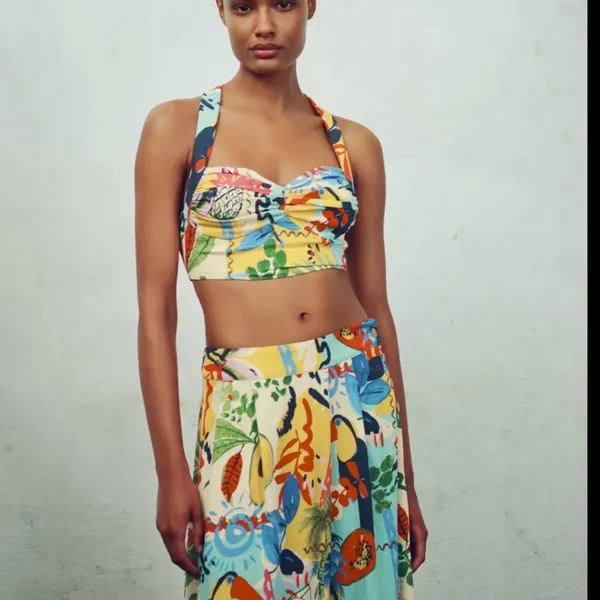 🆕 2026 ZARA Floral Multicolor Women's Crop Top - Image 2