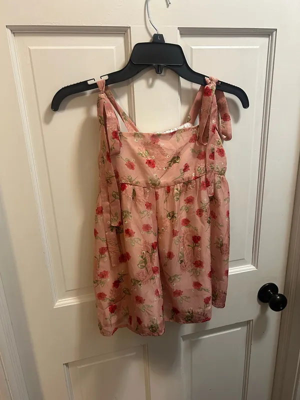 DuForm Floral Babydoll Tank Pink Size M - Image 2