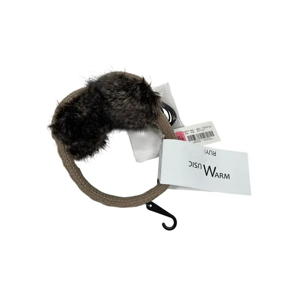 Ruyi Music Warm Knit Earmuffs with Built-in Headphones Tan Faux Fur‎ NWT - Image 3