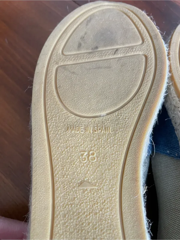 Casual Two-Tone Blue and Beige Espadrille Flats - Image 2