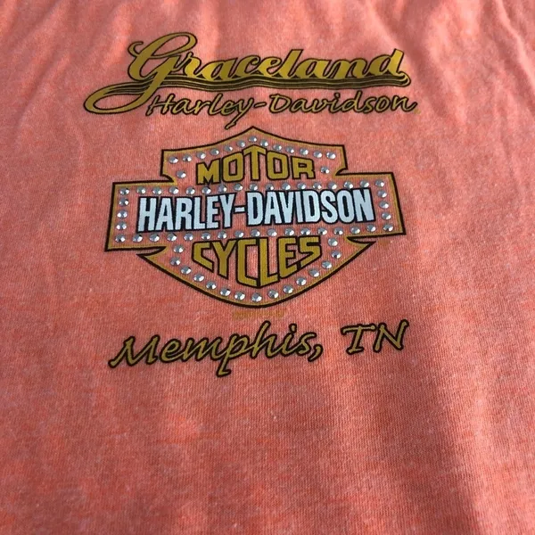 Harley-Davidson GRACELAND King Of Rock Roll 3D Tee T-Shirt Sz. JR-L Motorcyle - Image 4