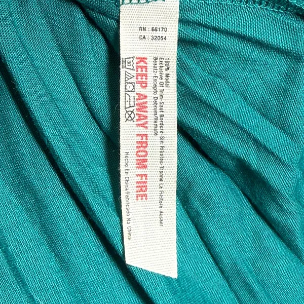 FP Beach Free People Teal Green Smocked Waist High-Low Maxi Dress XS Long Sleeve - Image 10