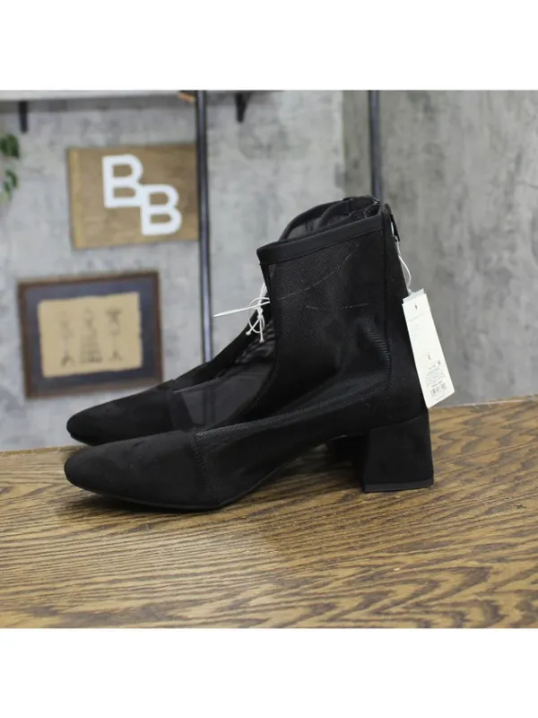A New Day Womens Celaena Boots Mesh Block Heel 94568458 Black 8M - Image 7