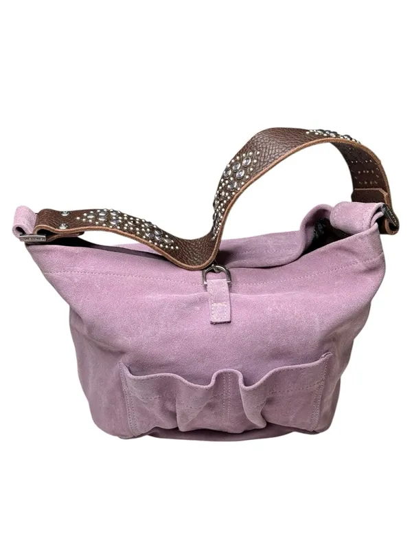 Deadstock: new Tylie Malibu ᪣ Utility Suede Hobo Bag ᪣ Crystal Strap ᪣ Lilac Y2K - Image 7