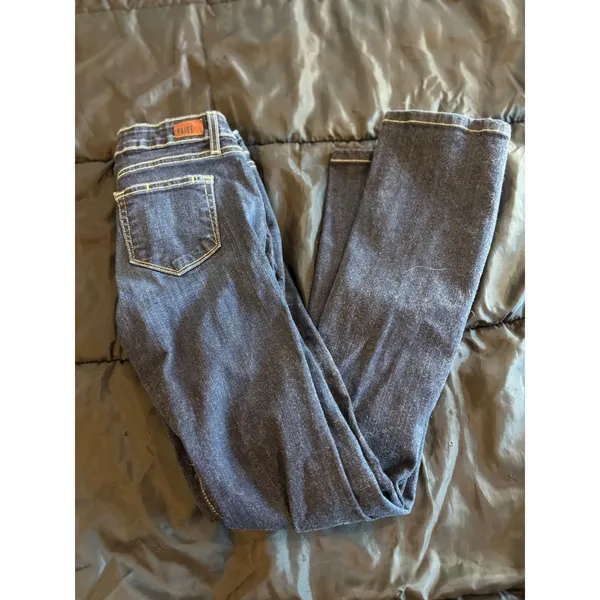 Paige Manhattan Bootcut Jeans Dark Wash Denim Size 26 Made in USA Slim Flare‎ - Image 3