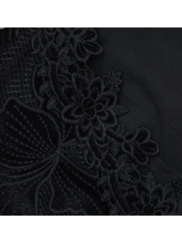 NWT Aqua Womens Lace Puff Sleeve Mini Dress IDM12303 Black M - Image 7