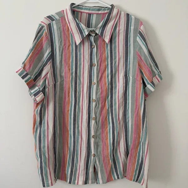SHEIN Striped‎ Button Front Summer Women’s 2XL - Image 3