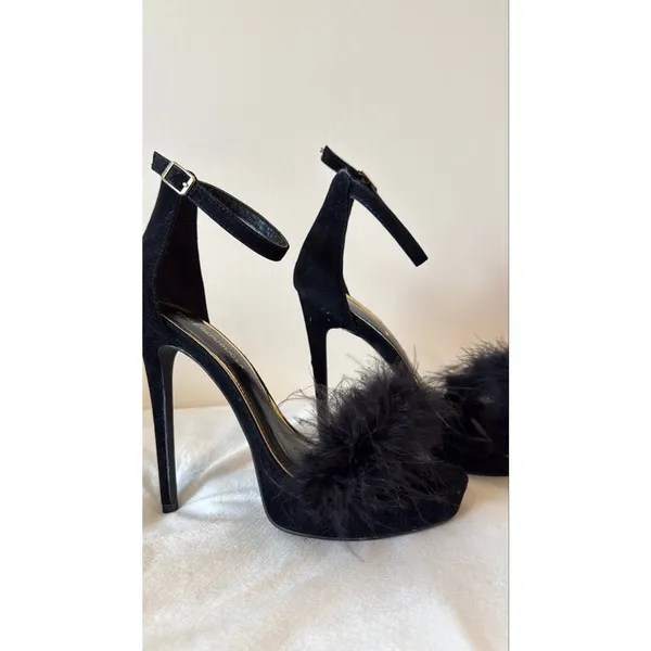 Shoe Republica Platform Stiletto Heel Women Size 8 Black Open Toe Ankle Strap - Image 2